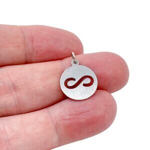 Estate Sterling Silver 925 Infinity Disc Charm